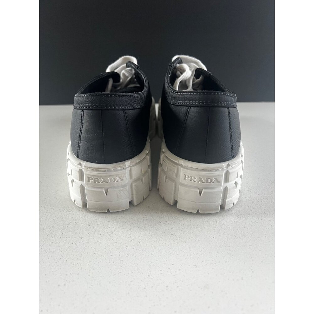 PRADA Re-Nylon Gabardine Logo Double Wheel 50mm BLACK Sneakers SIZE 38 - Picture 5 of 10